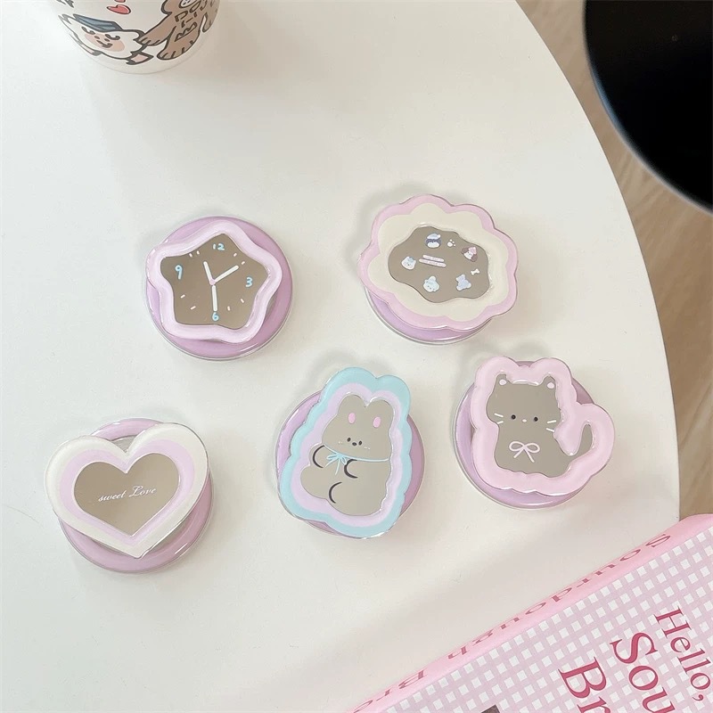 Event Support - Cartoon Mirror Telescopic Phone Stand Kawaii