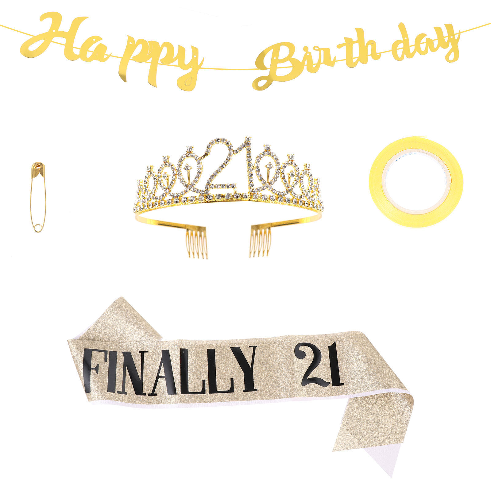 1Set Birthday Crown Glitter Ba - đánh giá và giá Birthday Sash Glitter