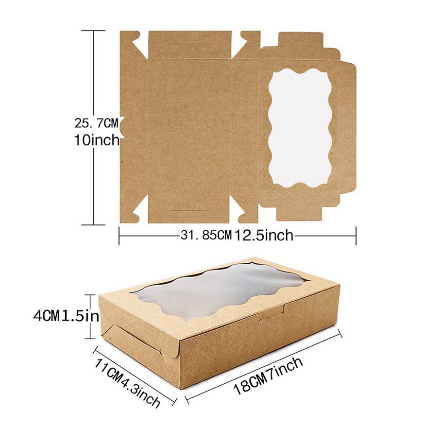 10/30/50Pcs Kraft Paper Cake C - đánh giá và giá Event Party Box