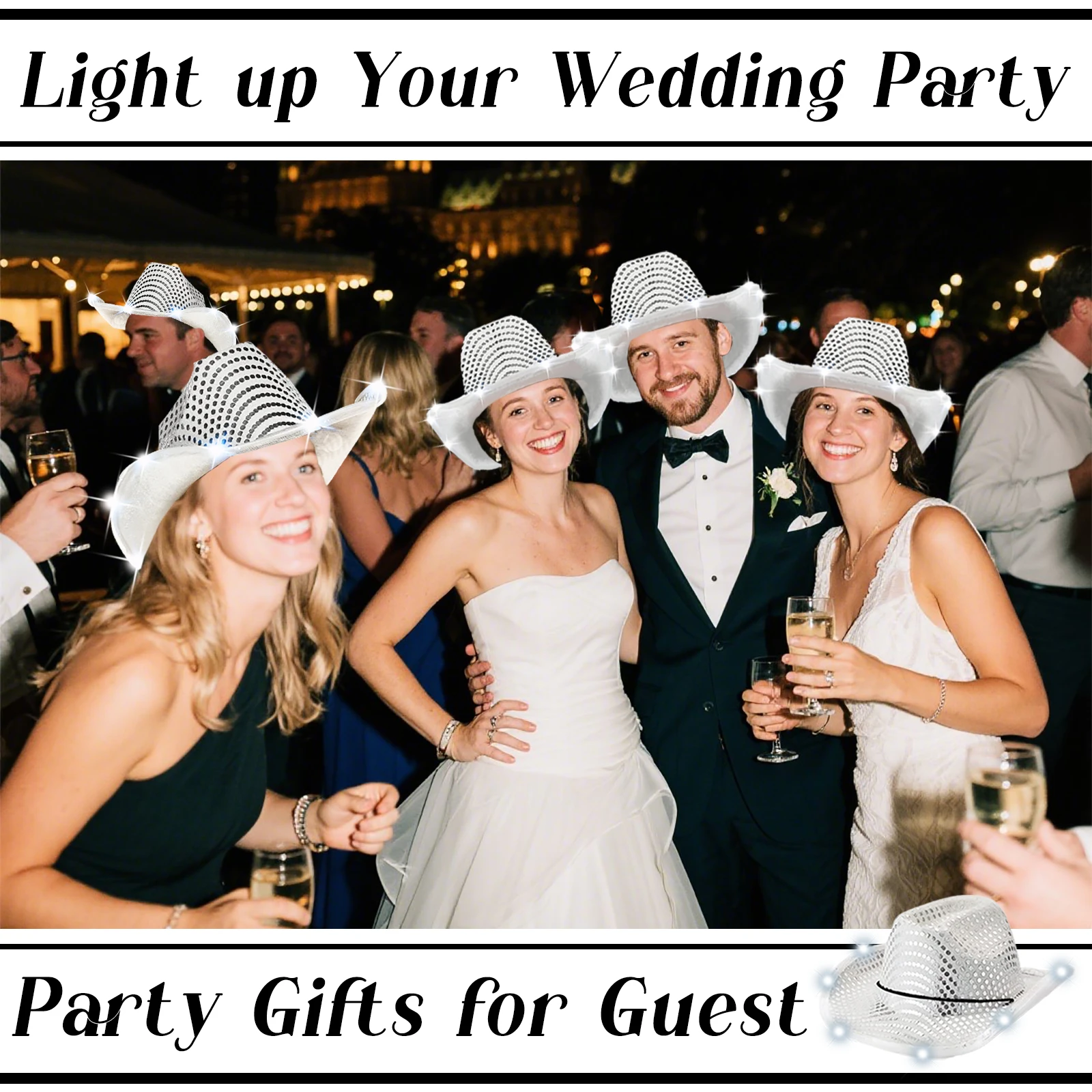 4/6/8/10/12/16Pcs LED Cowboy H - đánh giá và giá Party Hat Cone