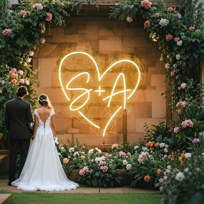 Custom Initials Heart LED Neon - đánh giá và giá Neon Sign Party
