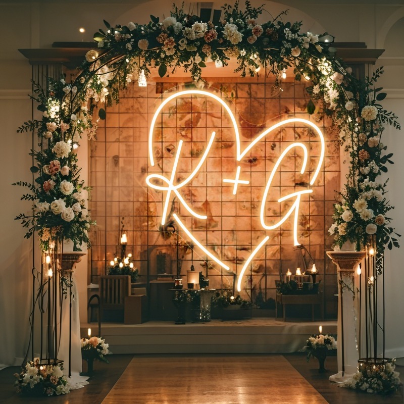 Custom Initials Heart LED Neon - đánh giá và giá Neon Sign Party