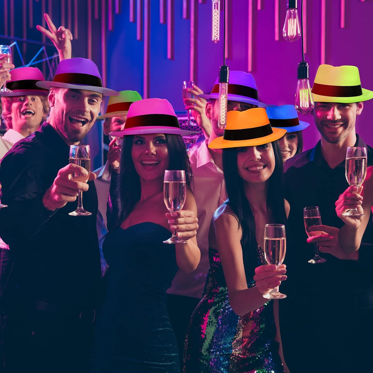 12 Pieces Neon Mafia Style Par - đánh giá và giá Party Hat Cone