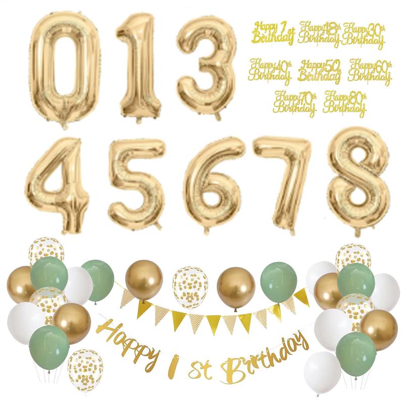 28 Pcs Birthday Decoration Set - đánh giá và giá Party Banner Gold