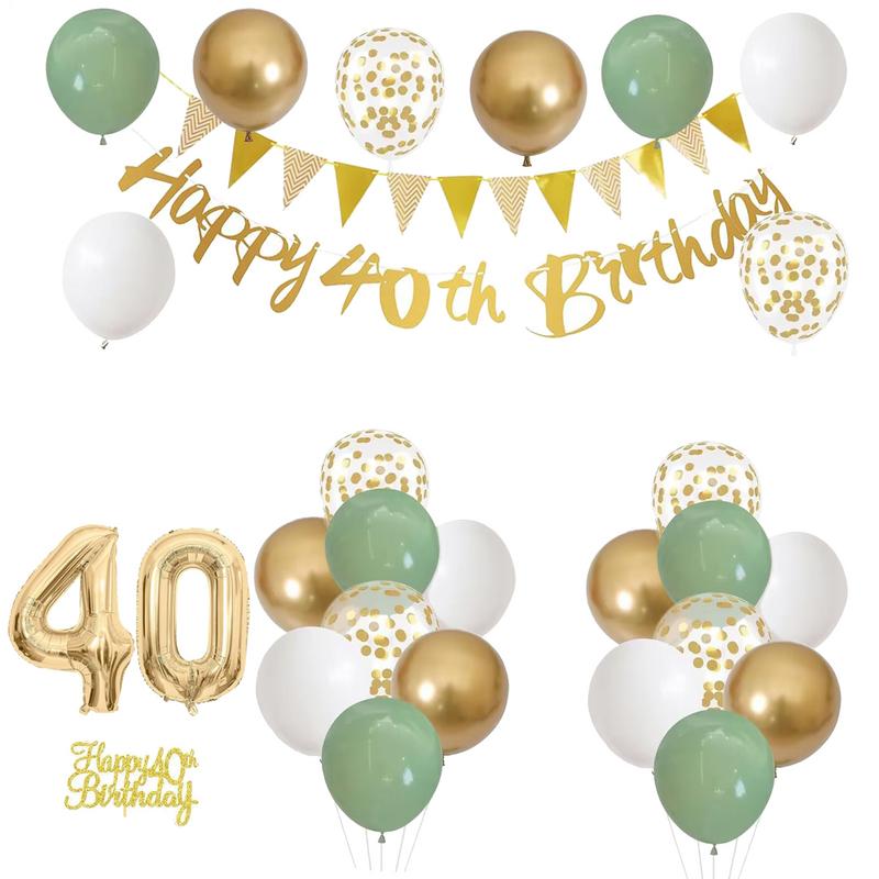 28 Pcs Birthday Decoration Set - đánh giá và giá Party Banner Gold