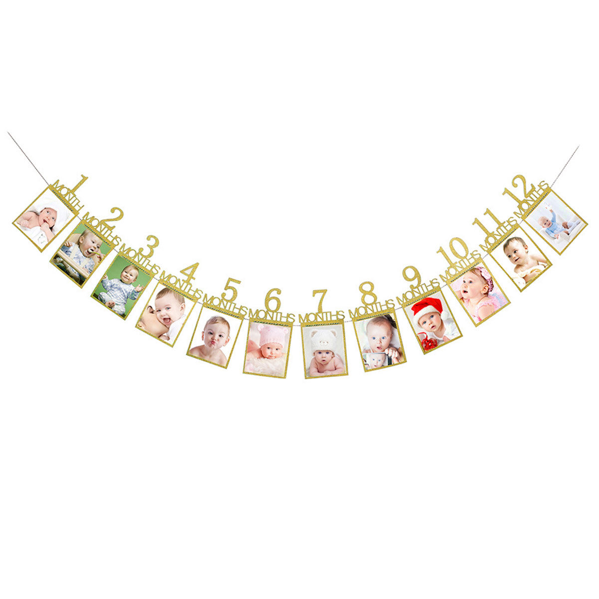 12pcs Photo Wall Banner For Ba - đánh giá và giá Party Banner Gold
